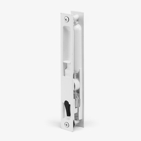 White Sliding Door Handle Set with Keyed Lock, 6-5/8"